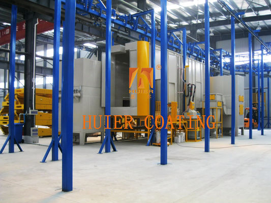 Ligne de revêtement industriel électrostatique en poudre avec fonctionnement automatique